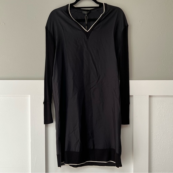 NWT Rag & Bone Long Sleeve Maude Silk Dress in Caviar - Picture 2 of 10